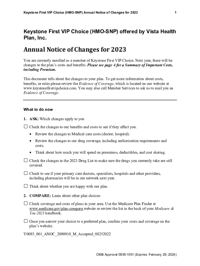 Fillable Online Summary of Benefits Keystone First VIP Choice Fax