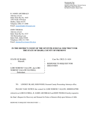 Response to Request for Discovery