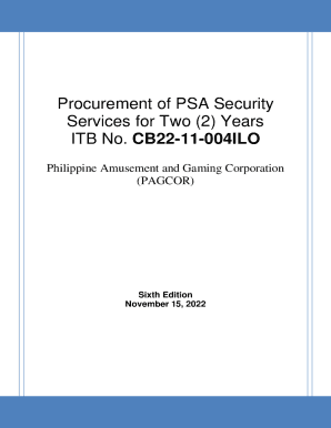 Procurement of PSA Security Services for Two (2) Years ITB ...