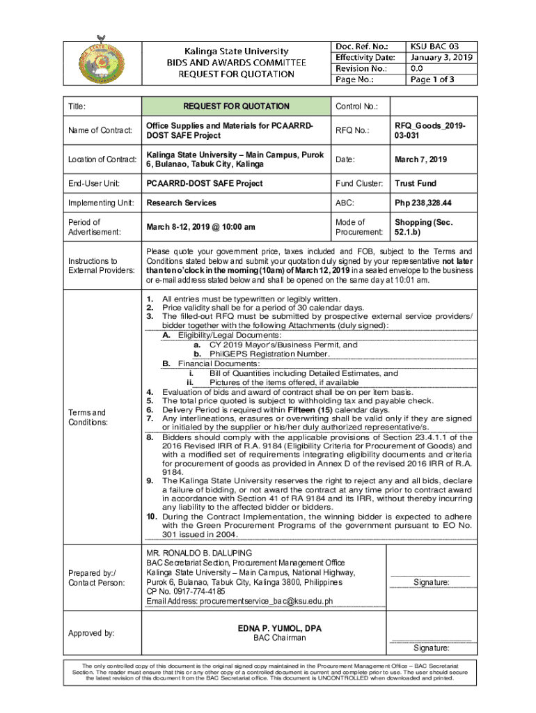 Fillable Online Office Supplies and Materials for PCAARRDDOST SAFE