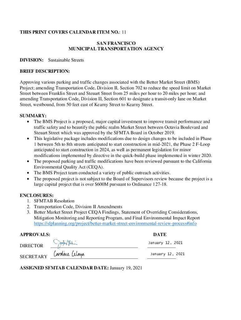 Fillable Online Better Market Street - San Francisco Public Works Fax Email  Print - pdfFiller