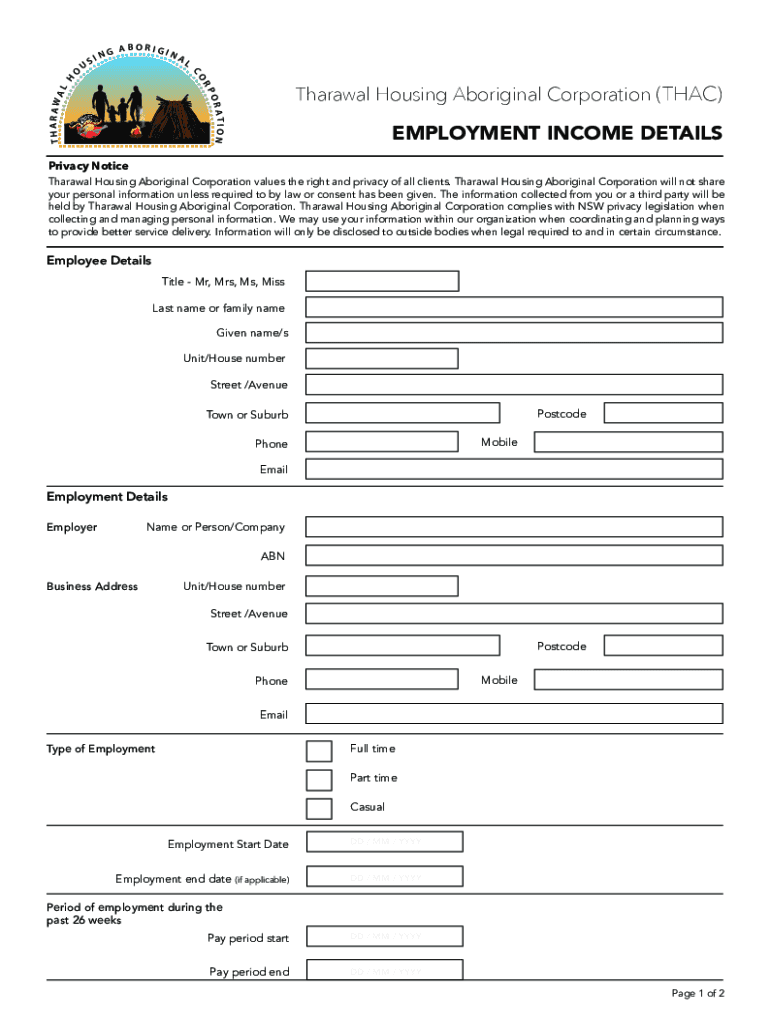 Fillable Online TharawalHousingAffordableHousingApplicationForm
