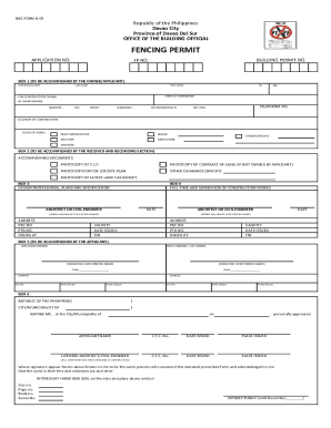Davao City Fence Permit NBC Form B-03 (Front&amp;amp;Back) - Scribd