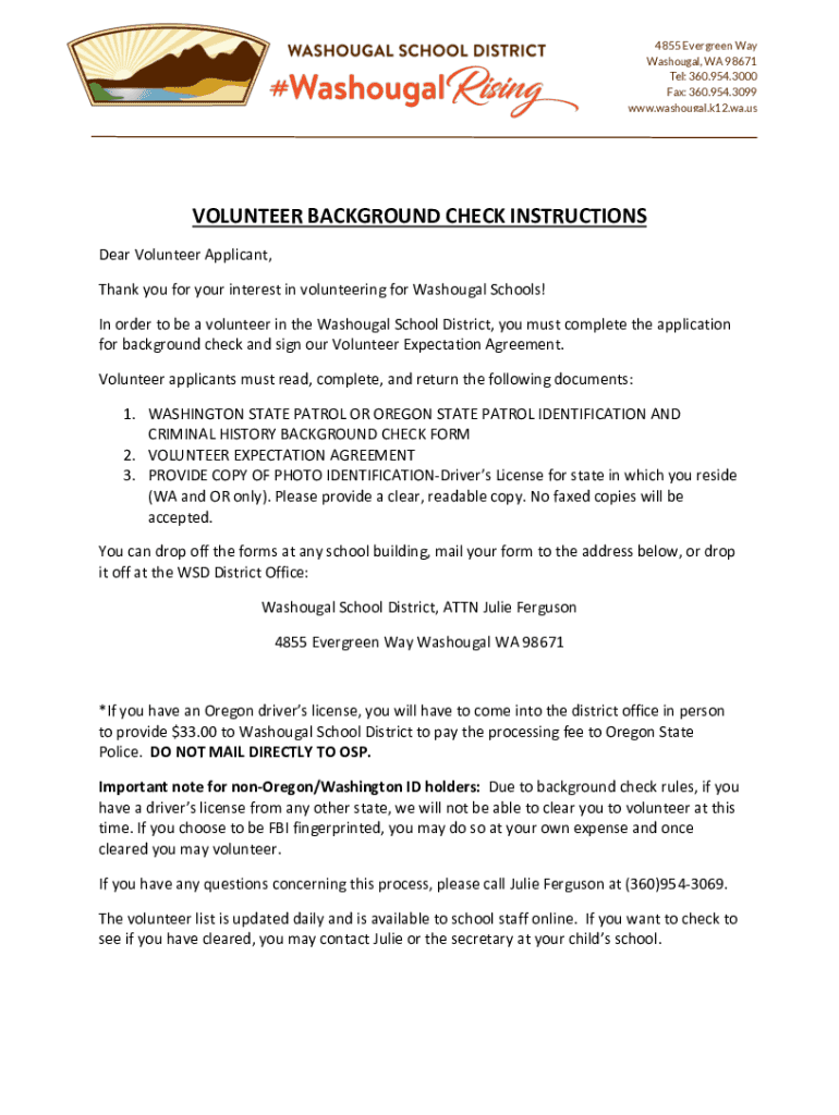 Fillable Online Driving directions to Washougal School District, 4855