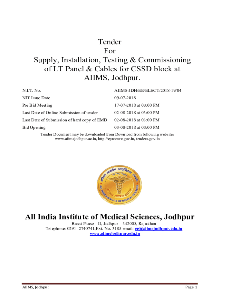 Fillable Online Tender for CSSD Fax Email Print - pdfFiller