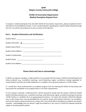 Fillable Online Covid Medical Exemption Vaccination Form Fax Email ...