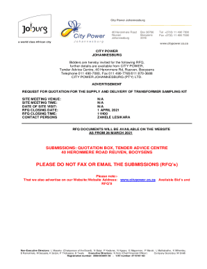 RFQ - SUPPLY DELIVERY OF INSULATING OIL - City Power