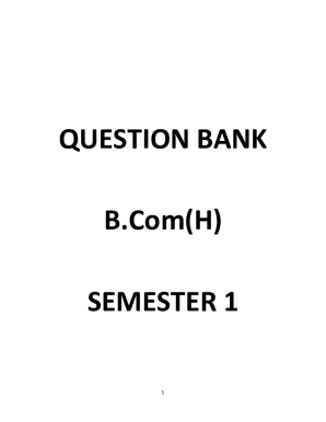 QUESTION BANK B.Com(H) SEMESTER 1