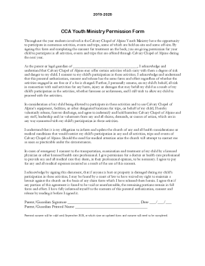 CCA Youth Ministry Permission Form - Squarespace