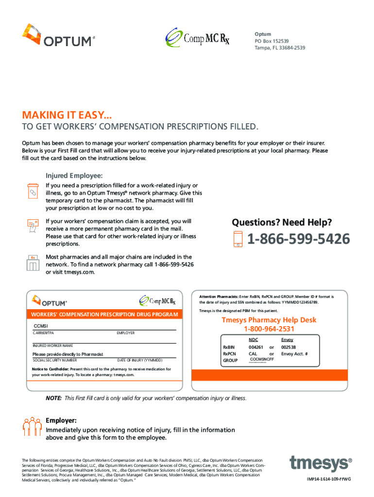 Fillable Online First Fill Prescription FormPrescient National Fax ...
