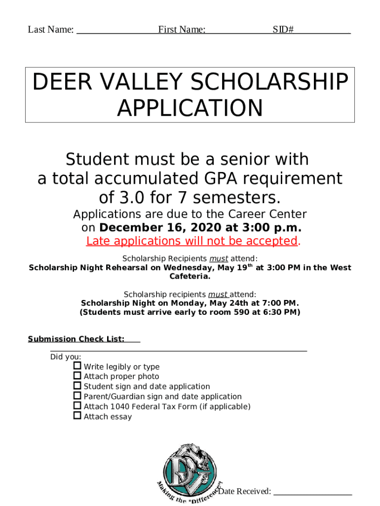 Deer Valley High School Doc Template pdfFiller