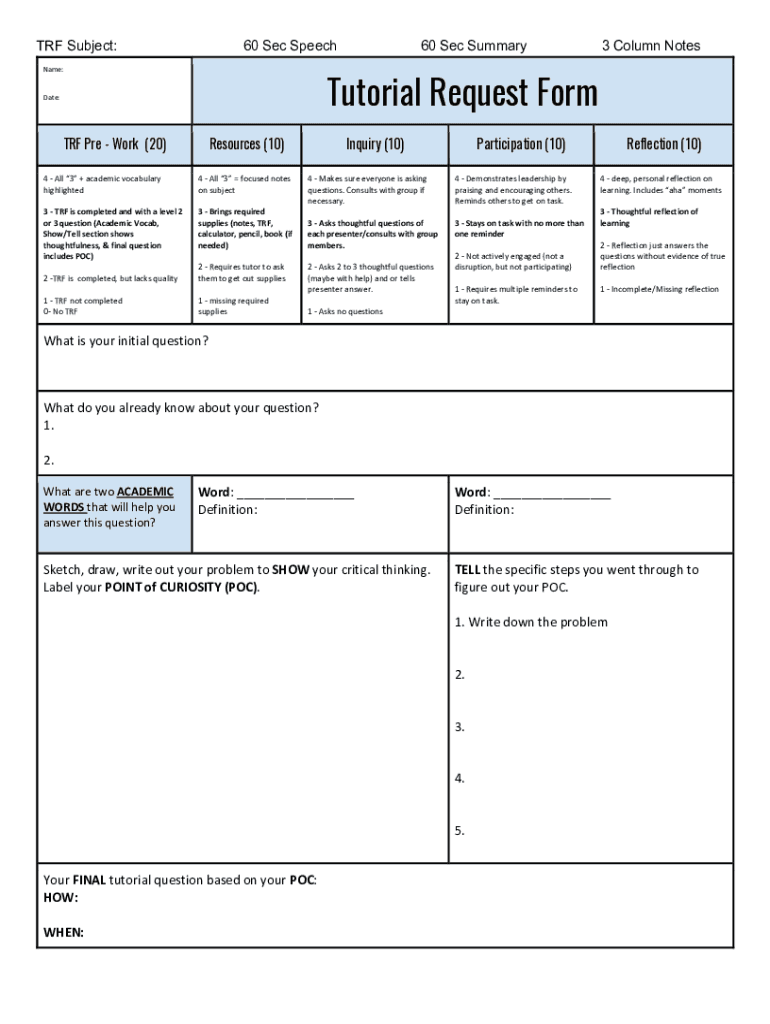 Fillable Online Tutorial Request Form - Amazon AWS Fax Email Print ...