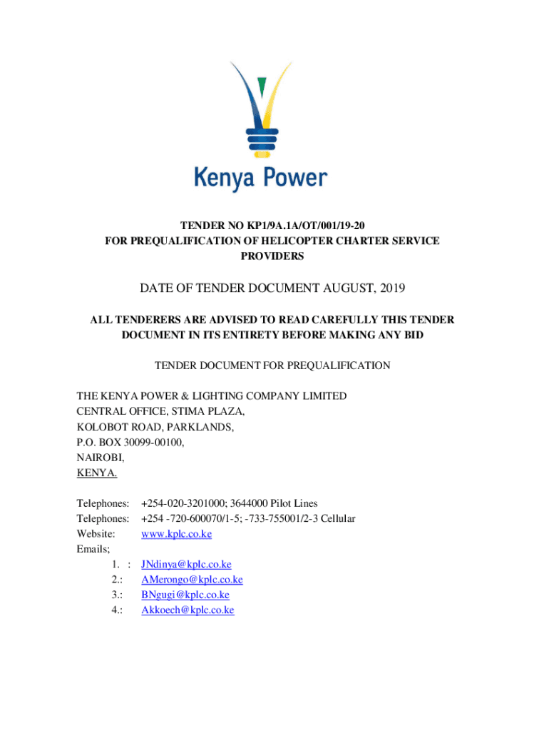 Fillable Online kplc co P.O. Box 30099, Nairobi, Kenya Telephone25402