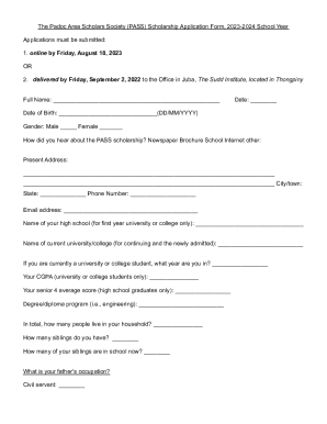 The Padoc Area Scholars Society (PASS) Scholarship ...