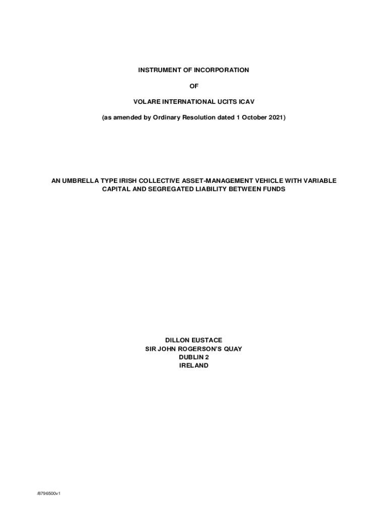 Fillable Online ICAVs/ Irish collective asset-management vehicles ...
