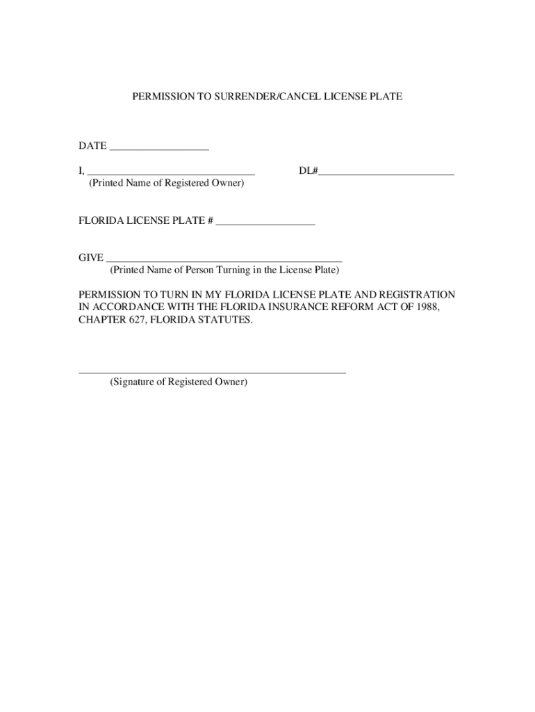 Fillable Online How to surrender (return or turn in) your plates to the DMV Fax Email Print