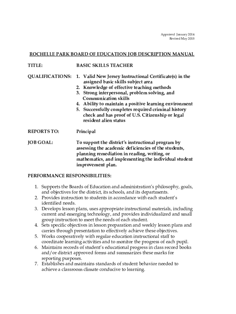 Fillable Online Teacher Candidate Basic Skills Requirement NJ.gov Fax Email Print pdfFiller