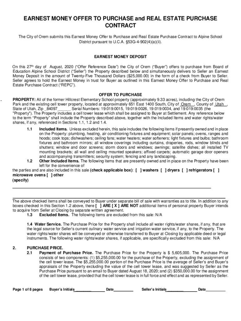 Fillable Online Earnest Money Contract: How They Work, What's Their ...