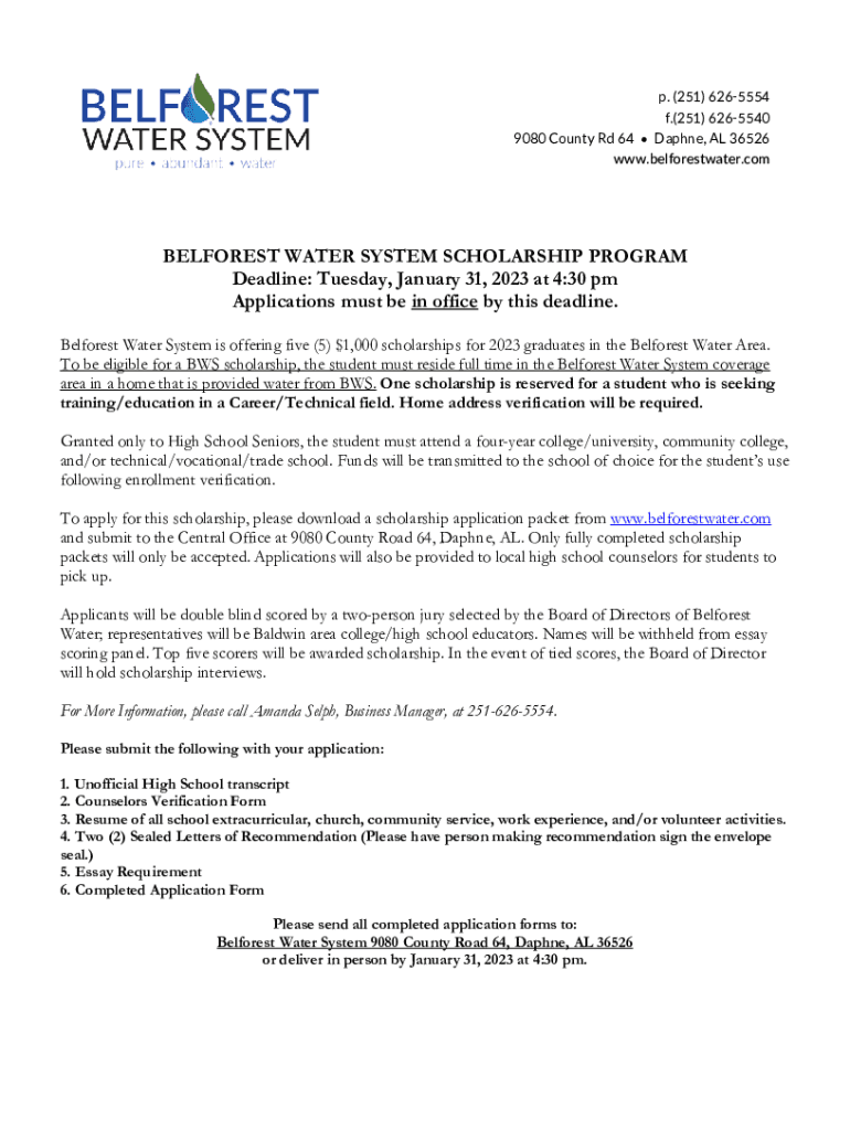 Fillable Online Belforest Water System Overview, News & Competitors