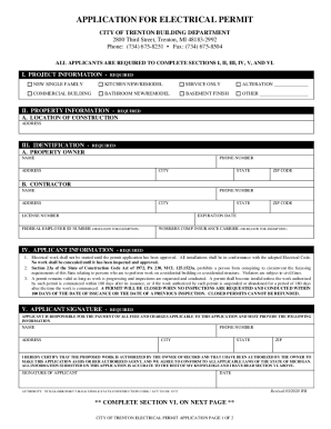 APPLICATION FOR MECHANICAL PERMIT - City of Trenton
