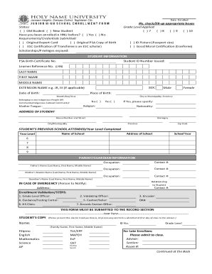 HNU-BED Enrollment Form