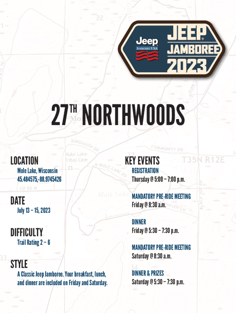 Fillable Online Fillable Online 20th Northwoods Mole Lake Jeep Jamboree