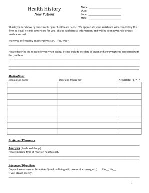 Fillable Online NEW PATIENT MEDICAL HISTORY FORM - Flagstaff OB/GYN Fax ...