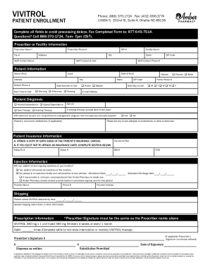 VIVITROL Patient Enrollment Form