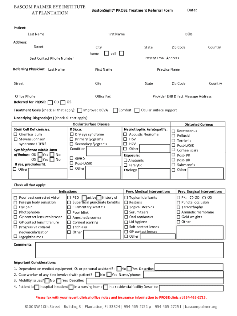 Fillable Online Refer a Palmer Eye Institute Fax Email
