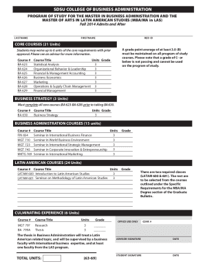 MA/MBA in LAS &amp;amp; Business AdministrationArts &amp;amp; Letters