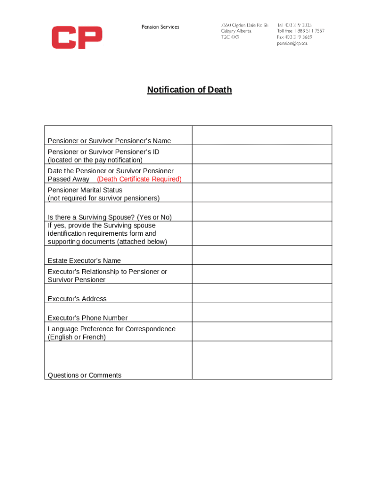 Pensioner's Data Change Request Doc Template pdfFiller