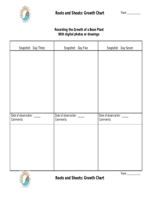 Roots and Shoots Growth Chart