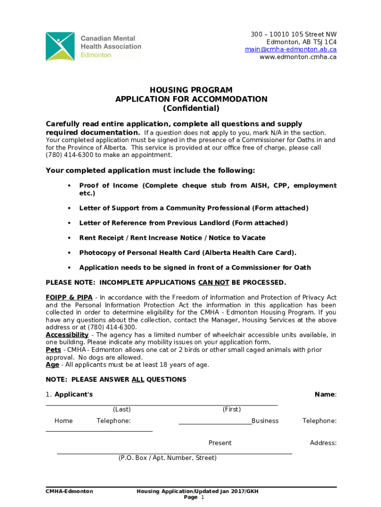 Lac Ste. Anne Foundation Senior Independent Living Application Doc