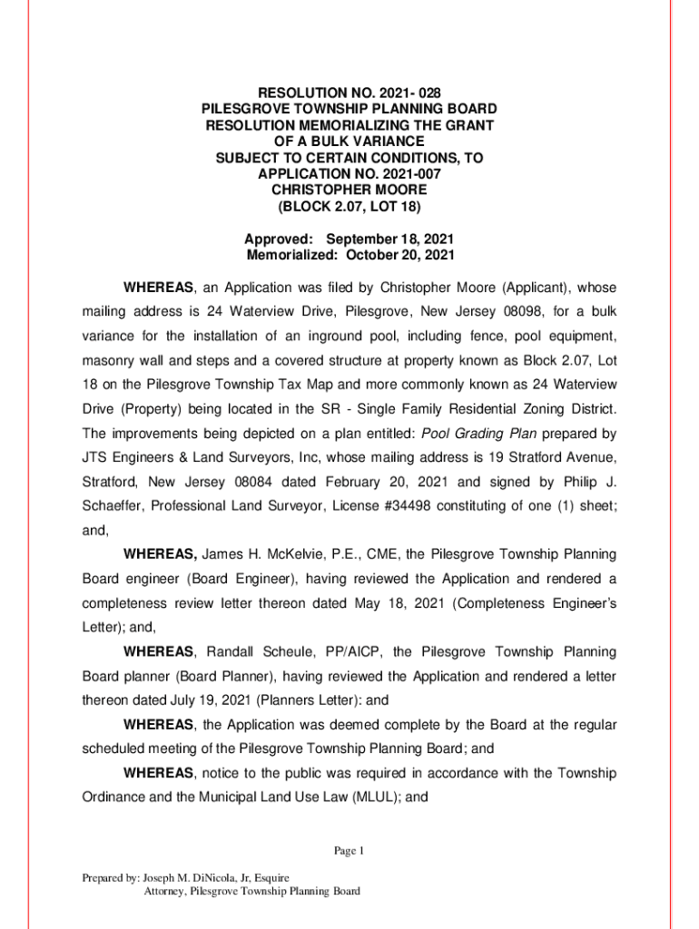 Fillable Online Planning and Zoning Moore Township Fax Email Print