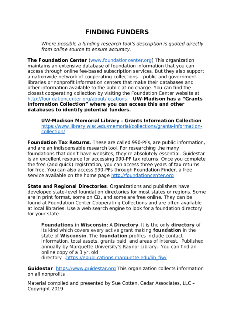 Features of Foundation Directory Grant Search Candid Doc Template