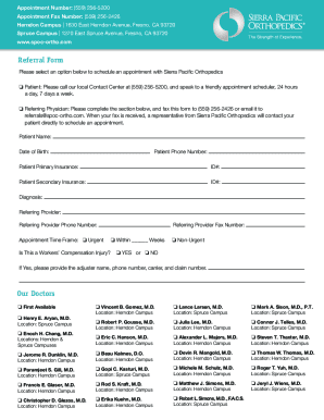 Fillable Online Our Doctors Referral Form Fax Email Print - pdfFiller