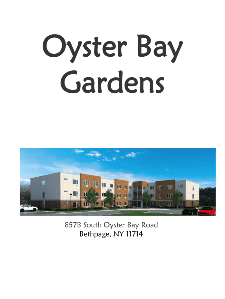 Fillable Online Oyster Bay Gardens Application JMD Einsidler