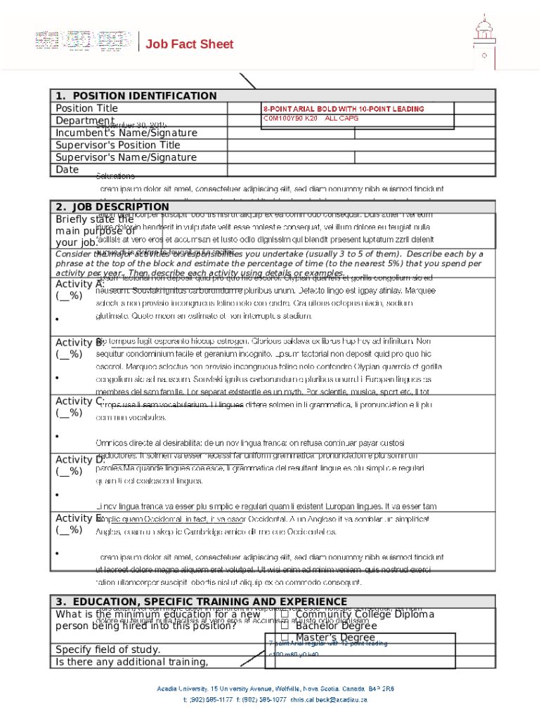 How To Write Your Own Job Description With Examples Doc Template 