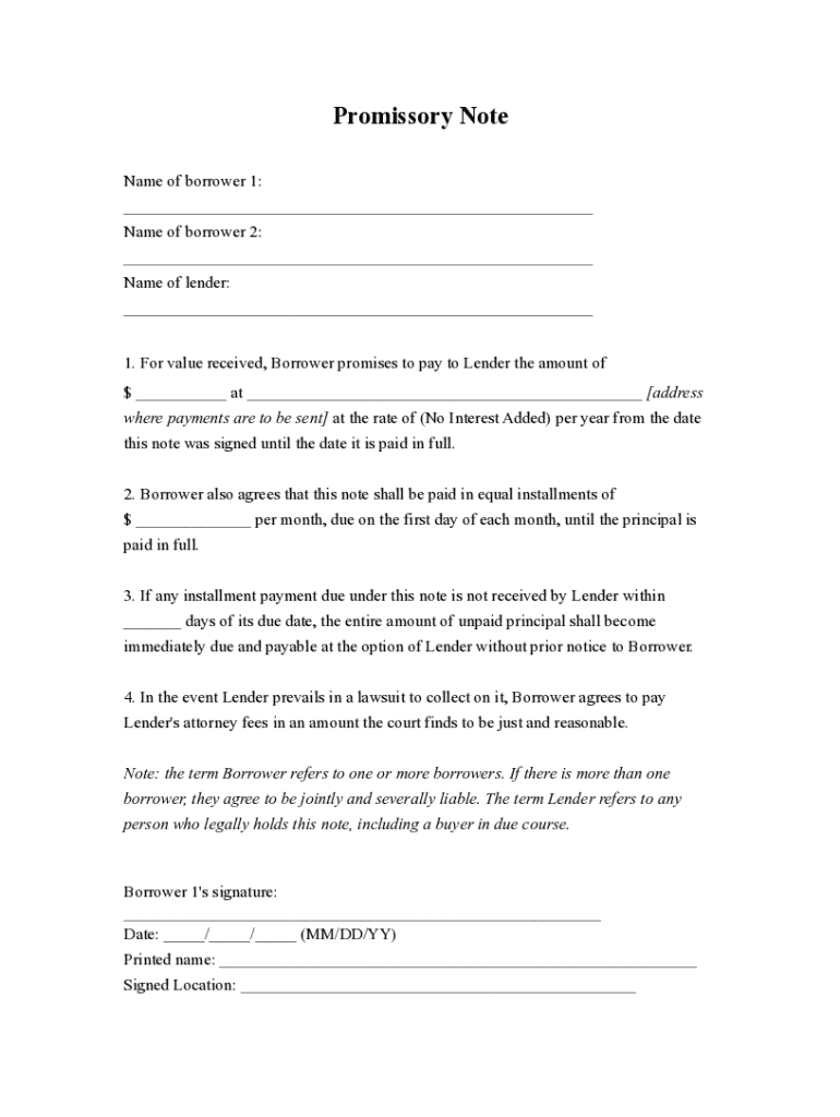 Fillable Online Promissory Note What It Is, Different Types, and Pros and Cons Fax Email Print