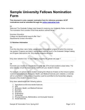 University Fellows Nomination Form