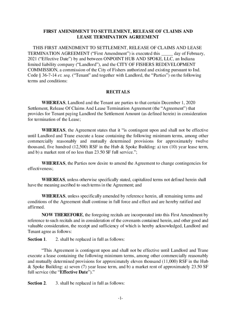 Rent A Center Settlement How Much Will I Get Fillable Online Settlement and Lease Termination Agreement - SEC