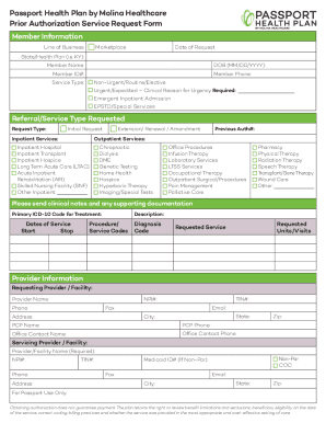 Fillable Online AUTHORIZATION REVIEW GUIDE - Molina Healthcare Fax ...