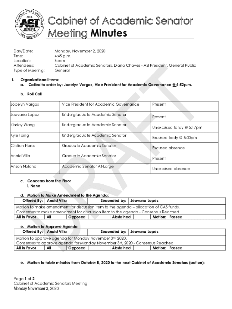 Fillable Online CSULA ASI resolution on reforming campus police is passed Fax Email Print