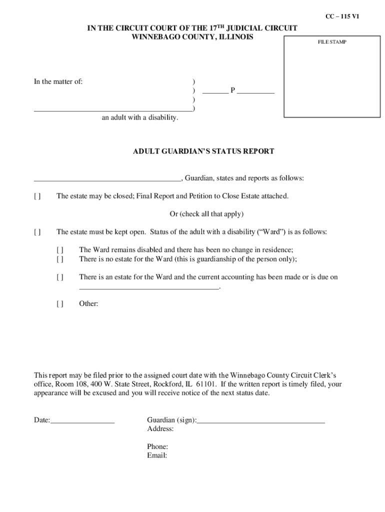 Fillable Online P Winnebago County Circuit Clerk's Fax Email Print