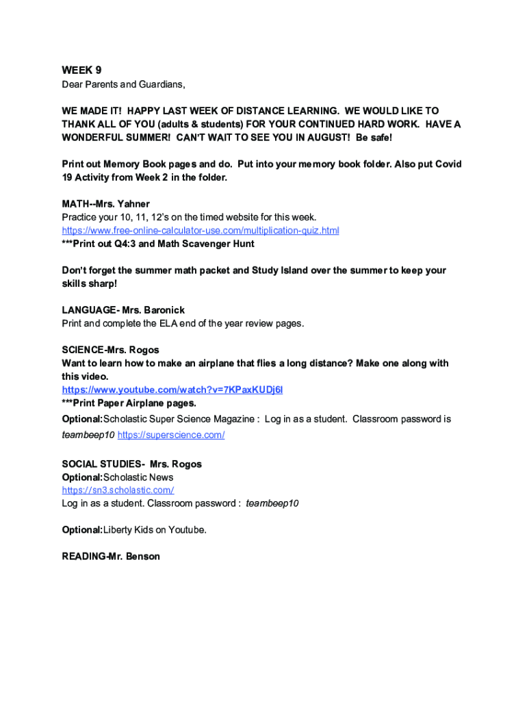 Fillable Online to our school! Brockway Area School District