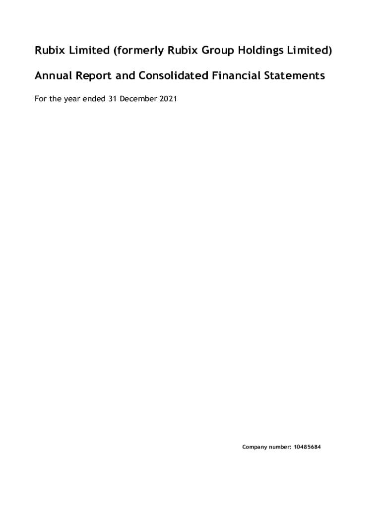 Fillable Online RubixGroupHoldingsLimitedAnnualReportandFinancial Fax Email Print