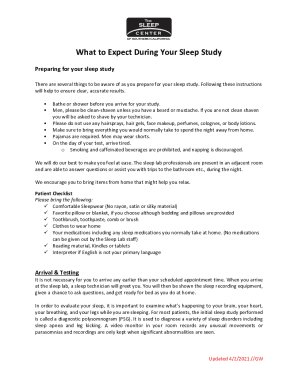 Patient Instructions for Multiple Sleep Latency Test (MSLT)