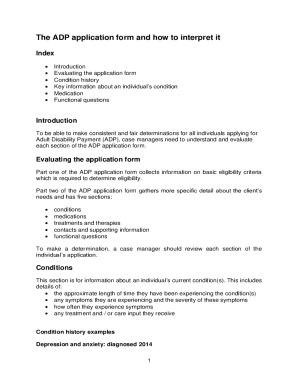 Fillable Online The ADP application form and how to interpret it Fax ...