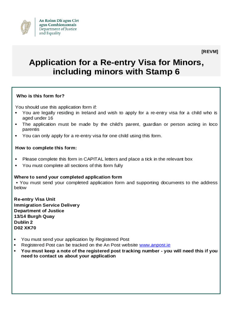 Re entry Visa Application For Minors Aged 0 15 Including Doc Template PdfFiller re-entry-visa-application-for-minors-aged-0-15-including-doc-template-pdffiller
