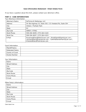 Fillable Online Legal Client Intake Form: Template and How to Use ...